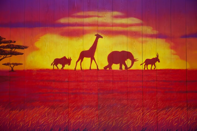 Safari Animal Wall Decals: Planning Giraffe, Elephant, Lion, Leopard, and Tree Displays