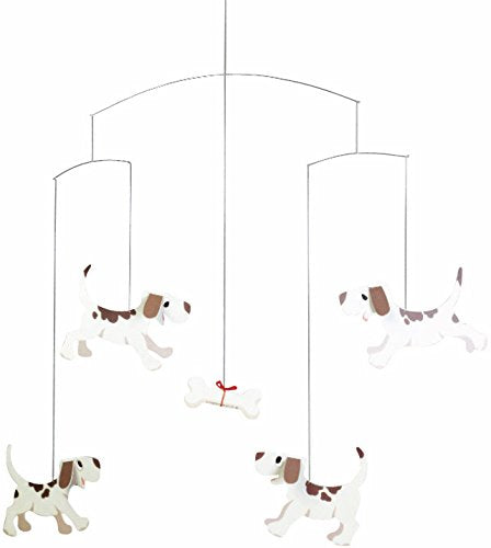 Doggy Dreams Hanging Nursery Mobile - 20 Inches - Premium-Grade Cardstock - Handmade in Denmark by Flensted