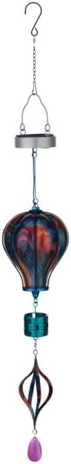 Regal Art & Gift Hot Air Balloon Solar Lantern – Hanging Solar-Powered LED Lights, Waterproof Portable Decorative Outdoor Lamp Made of Metal & Glass for Garden, Patios & Pathway – Multi
