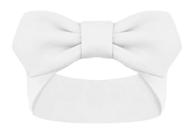 Creative Knitwear MIT Engineers Infant Girls White Solid Hair Knot Headband Embroidered Logo - Size Newborn - 4T