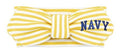 Creative Knitwear Navy Midshipmen Infant Girls Gold/White Striped Hair Knot Headband Embroidered Logo - Size Newborn - 4T