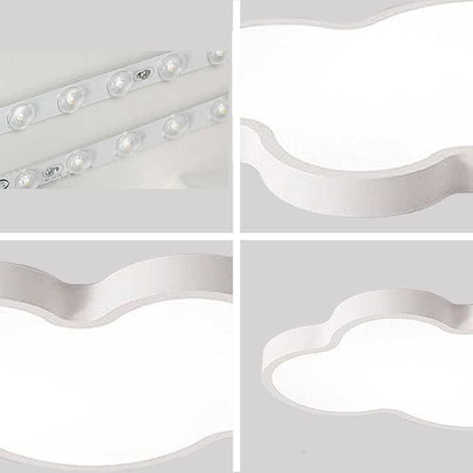 LED Ceiling Light Fixture,19 Inch Modern Cloud Shape Recessed Ceiling Lights, Dimmable Light,White 29W Close to Ceiling Lighting Flush Mount Living Room Bedroom,3000K-6000K