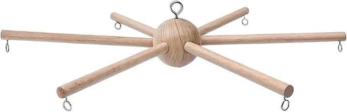 Baby Mobile Kit Frame for Crib Wooden Wind Chime Equipment Hanger Six Legs Creative Bell Accessories Decorative for Bedroom