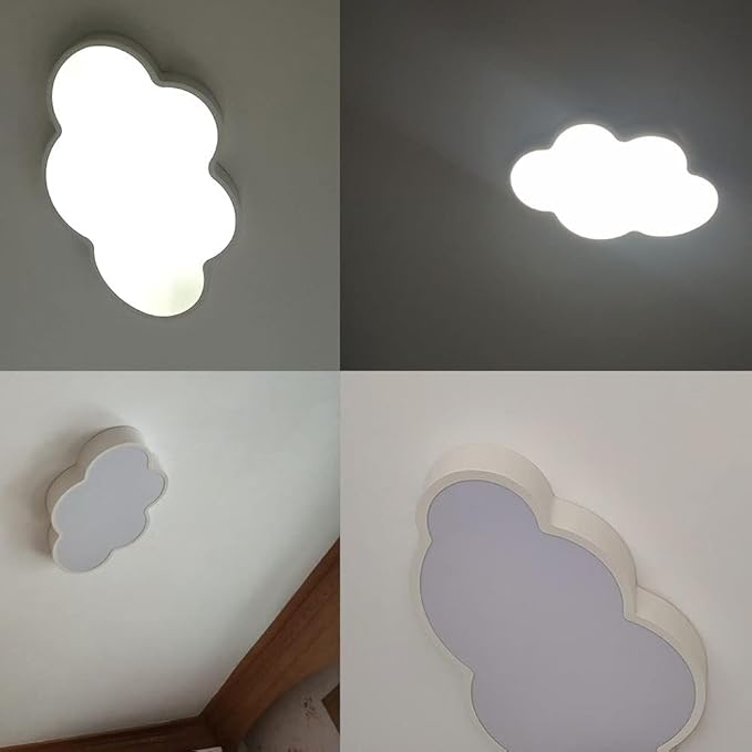 LED Ceiling Light Fixture,Modern 23 Inch Cloud Shape Recessed Ceiling Lights,Dimmable Light,White 36W Close to Ceiling Lighting Flush Mount Living Room Bedroom,3000K-6000K