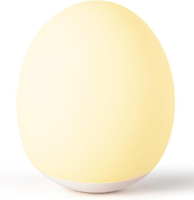 Silicone Baby Night Light,Egg Night Light for Baby Nursery, 7 Colors Changing & 30-Min Timer Portable Nursery Night Lamp forBaby Nursery & Kids Bedroom,DIY Hand - Painted Custom Lamp