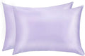 100% Mulberry Silk Pillowcases Set of 2 for Hair and Skin and Super Soft and Breathable King Size Nature Silk Pillowcases (King, Light Purple)