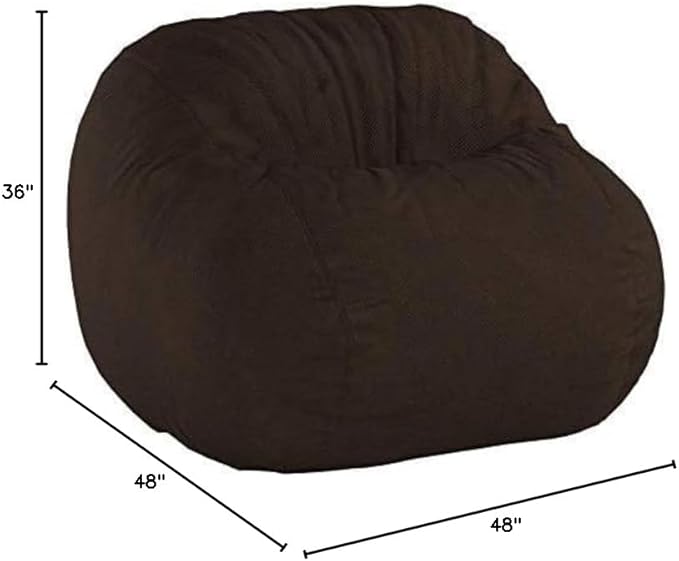 CordaRoy's Chenille Bean Bag-Convertible Bean Bag Chair-Machine-Washable Chenille Fabric Cover-for Basement,Living Room,Game Room,Dorm & More - Queen Size - Espresso | Made in The USA