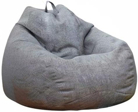 Stuffed Animal Storage Bean Bag Cover (No Filler) Extra Soft Beanbag Seat Chair Covers-Cotton Linen Memory Foam Beanbag Replacement Cover for Adults Children without Filling