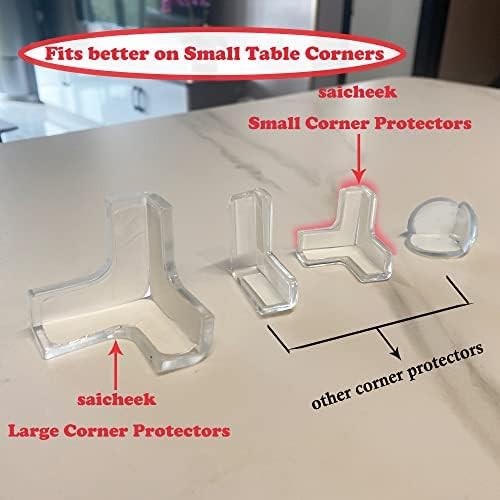 4Pcs Small(Length: 1.4inch) Silicone Corner Protector Baby Proofing,Table Corner Protectors for Baby,Strong Adhesive T Shaped Baby Head Protector Table Corner Protectors for Furniture (4)