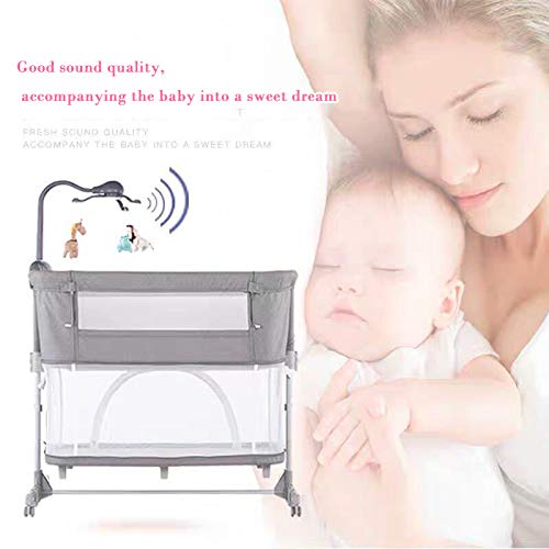Baby Girl Crib Mobile for Pack and Playpen,Pink Bassinet Mobile with Music,Rotation,Nursy Lights,Natural Sounds,Timer Function,Starlight Projection,Pack n Play Crib Mobile for Baby