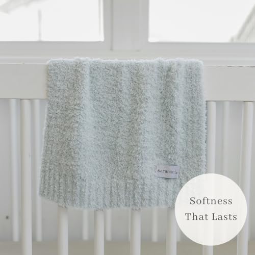 SARANONI Bamboni Baby Blanket | Luxury Plush Super Soft Blanket | Breathable Comfort Infant Baby Blankets for Boys & Girls | Sky Blue, Mini - 15” x 20”