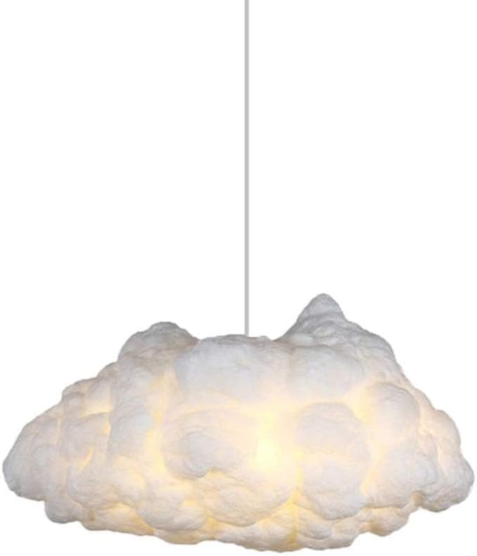 Cloud Chandelier, Modern White Cloud Pendant Light Fixture with 3 LED Bulbs for Bedroom, Nursery, Kids Room, Playroom, Living Room, Dining Room, Farmhouse, Contemporary Style(15.75")