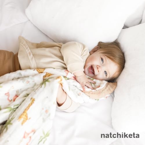 Organic Cotton Muslin Baby Blanket for Boys and Girls - Luxurious Soft Toddler Quilt for Swaddling - Gender Neutral Blanket - Baby and Toddler Gift - Pastel Floral