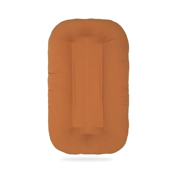 Multifunctional Newborn Baby Lounger, Organic Cotton Infant Nest 0–18M – Portable Breathable 3D Fiber Filling, Machine-Washable (Orange)