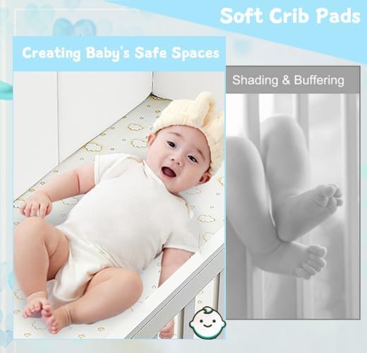 Mesh Sets Toddlers' Bed Rail Bumpers Protecter - Children's Bed Guardrail Padding - Anti-Collision |- Easy InstallEnhanced Safety Mostly Fit (4pc-white01)