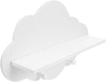 ARTIBETTER 1pc Wooden Cloud Shape Floating Shelf 14 Inch White Wall-Mounted Storage Shelf for Nursery Kids Room Decor and Organization
