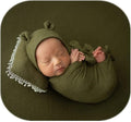 Vemonllas Newborn Baby Boy Girl Photography Props Bow Wrap, Posing Aid, Hat and Blanket Set of 4 Pcs