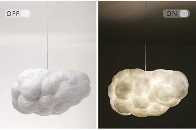 Cloud Chandelier, Modern White Cloud Pendant Light Fixture with 3 LED Bulbs for Bedroom, Nursery, Kids Room, Playroom, Living Room, Dining Room, Farmhouse, Contemporary Style(19.69")