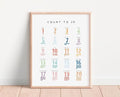 OZCONO Count 20 Learning Poster, Bright Numbers Chart Kids, Preschool Wall Decor Art, Homeschool Education Guide (Unframed) (16x24)