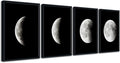 Wieco Art Framed Wall Art Modern Giclee Canvas Prints Artwork Abstract Space Black and White Pictures to Photo Paintings on Canvas Wall Art for Home Office Decorations Wall Decor