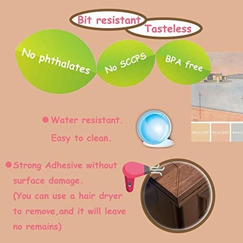 4Pcs Small(Length: 1.4inch) Silicone Corner Protector Baby Proofing,Table Corner Protectors for Baby,Strong Adhesive T Shaped Baby Head Protector Table Corner Protectors for Furniture (4)