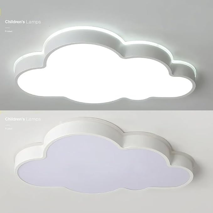 Cloud Shape LED Ceiling Light Fixture,27 Inch Modern Recessed Ceiling Lights, Dimmable Light,White 42W Close to Ceiling Lighting Flush Mount Living Room Bedroom,3000K-6000K