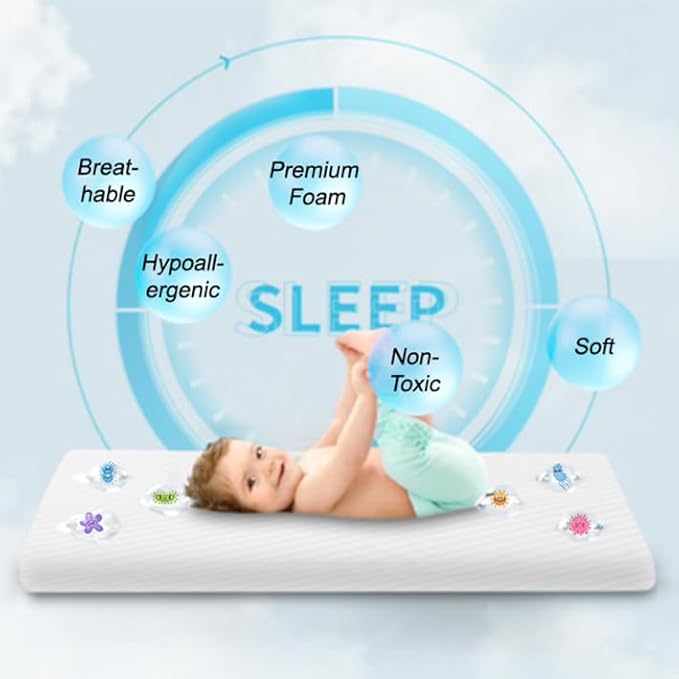 Lisara Baby Bassinet Mattress, 33" x 22" Dual Sided Gel Memory Foam Mattress with Waterproof, Removable and Breathable Ice Silk Cover, Fit for Fodoss Bassinet