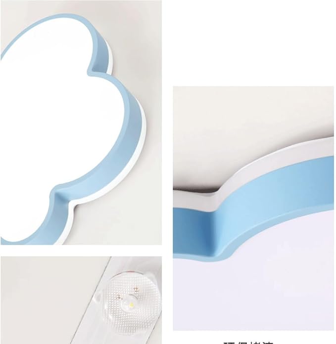Cute Cloud LED Ceiling Light Fixture, Blue & White Flush Mount Lamp, Modern Eye-Caring Lighting for Kids’ Bedroom, Nursery, Baby Room, Playroom Decor(Blue,58cm)