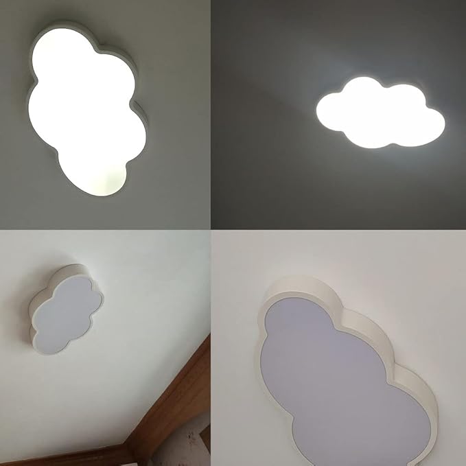 LED Ceiling Light Fixture,19 Inch Modern Cloud Shape Recessed Ceiling Lights, Dimmable Light,White 29W Close to Ceiling Lighting Flush Mount Living Room Bedroom,3000K-6000K