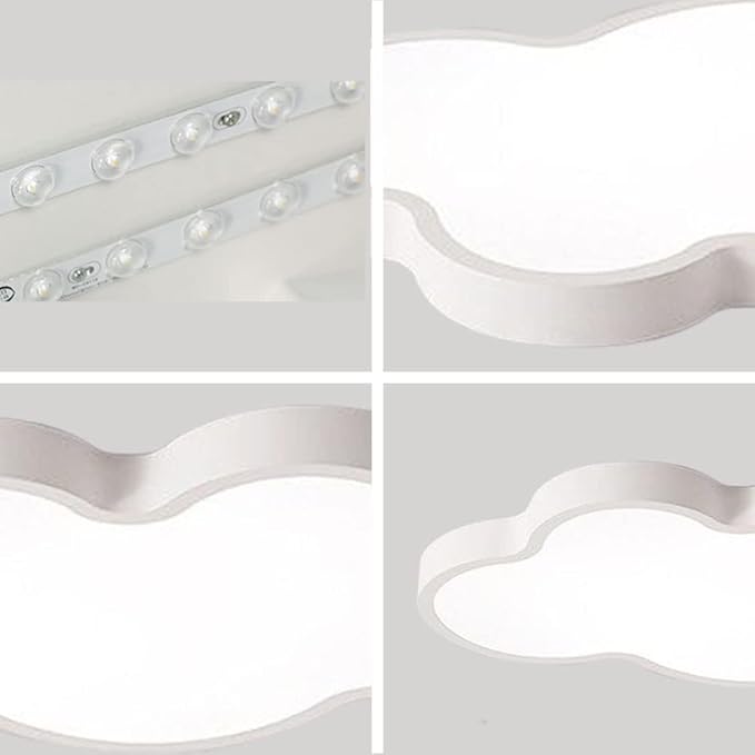 LED Ceiling Light Fixture,Modern Cloud Shape Recessed Ceiling Lights, Dimmable Light,Close to The Ceiling Lighting Flush Mount Living Room Bedroom,3000K-6000K (White, 27inch)
