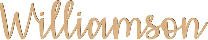 4" Unfinished Wood Name Sign – Custom Affection Script Font Letter Words by Awesome Life Craft