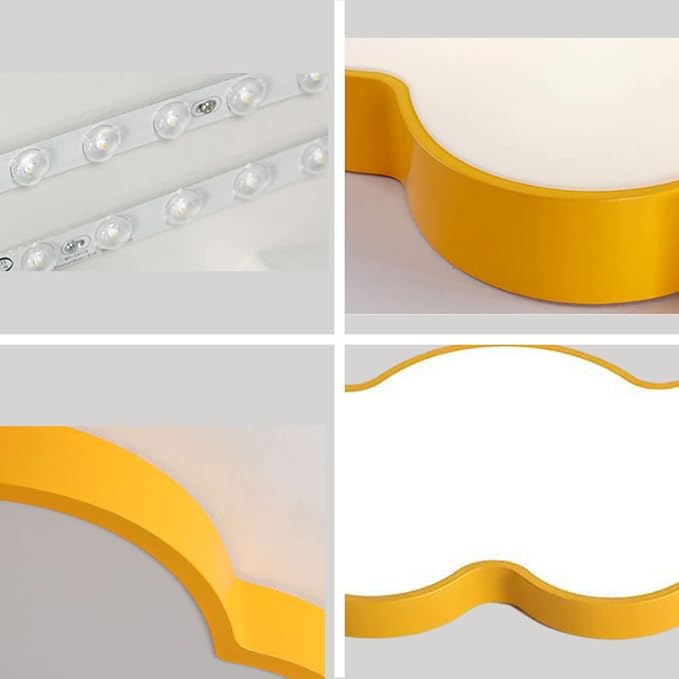 LED Ceiling Light Fixture,27 Inch Modern Cloud Shape Recessed Ceiling Lights, Dimmable Light,Yellow 43W Close to Ceiling Lighting Flush Mount Living Room Bedroom,3000K-6000K
