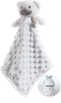 CREVENT Soft Cute Snuglling Toy Baby Security Blankies Unisex, Minky Dot Front + Sherpa Backing (White Bear)