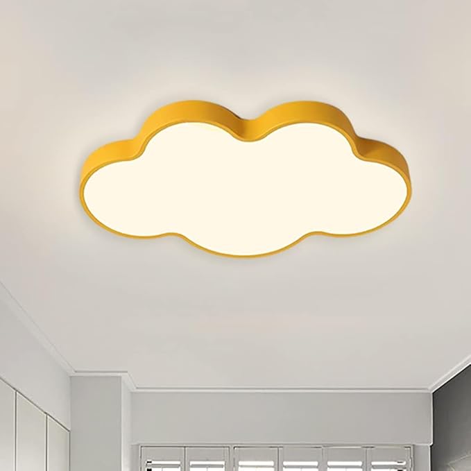 LED Ceiling Light Fixture,19 Inch Modern Cloud Shape Recessed Ceiling Lights,Dimmable Light,29W Yellow Close to Ceiling Lighting Flush Mount Living Room Bedroom,3000K-6000K