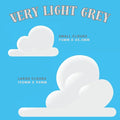 Inspired Clouds Themed Bedroom Wall Vinyl Stickers (Very Light Grey, 40)