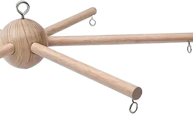 Baby Mobile Kit Frame for Crib Wooden Wind Chime Equipment Hanger Six Legs Creative Bell Accessories Decorative for Bedroom