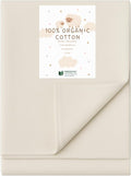 Organic Crib Mattress Protector - Flat Sheet Water Resistant Liner Pad, Breathable, Skin Friendly, Chemical-Free Pure Cotton [GOTS-Certified] for Portable (36"x26") - Pack of 1