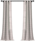 Lush Decor Farmhouse Textured Grommet Sheer Window Curtain Panel Pair, 38"W x 84"L, Gray