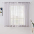 MIULEE 2 Panels Solid Color Sheer Window Curtains Elegant Window Voile Panels/Drapes/Treatment for Bedroom Living Room (54X63 Inches Light Grey)