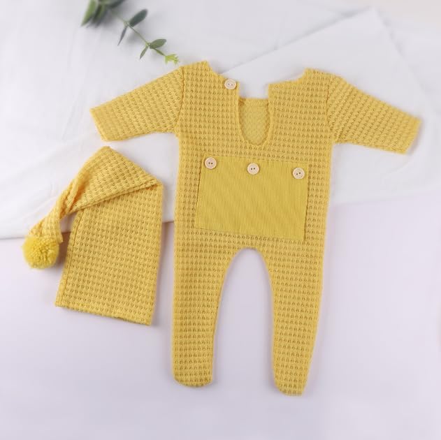 Newborn Photography Props Boys Girls Christmas Outfits long tail Hat Footed Romper Infant Baby Photoshoot Outfits