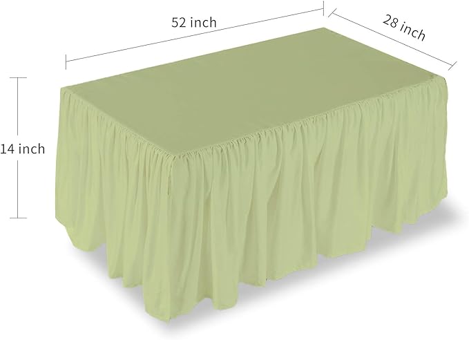 Luxury Crib Bed Skirt 28" x 52" with 14 Inch Drop Soft & Breathable Dust Ruffle Fits Standard Crib and Toddler Bed Nursery Microfiber Fabric Ruffle Bed Skirt for Baby Boys or Girls Sage Solid