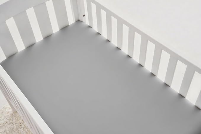 American Baby Company 2 Pack Fitted Crib Sheets 28" x 52", 100% Polyester Ultra Soft Microfiber, Gray/Green, for Boys and Girls, Fits Crib and Toddler Bed Mattresses
