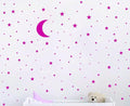 Moon and Stars Wall Decal Vinyl Sticker for Kids Boy Girls Baby Room Decoration Good Night Nursery Wall Decor Home House Bedroom Design YMX16 (Blush)