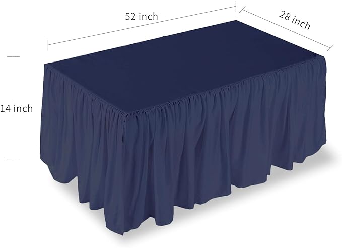 Luxury Crib Bed Skirt 28" x 52" with 14 Inch Drop Soft & Breathable Dust Ruffle Fits Standard Crib and Toddler Bed Nursery Microfiber Fabric Ruffle Bed Skirt for Baby Boys or Girls Navy Blue Solid