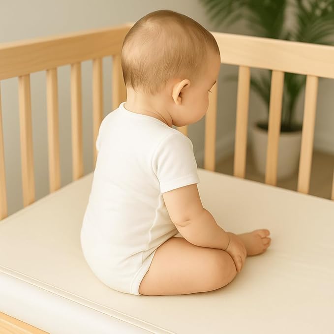 Organic Crib Mattress Protector - Flat Sheet Water Resistant Liner Pad, Breathable, Skin Friendly, Chemical-Free Pure Cotton [GOTS-Certified] for Cradle (36"x18") - Pack of 2