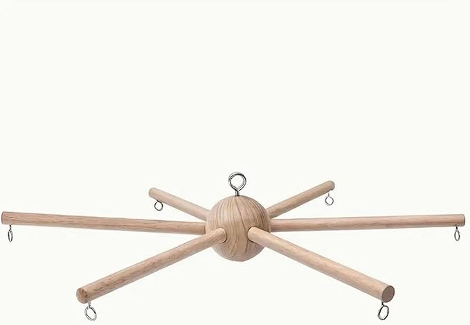 Baby Mobile Kit Frame for Crib Wooden Wind Chime Equipment Hanger Six Legs Creative Bell Accessories Decorative for Bedroom
