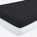 Bare Home 2-Pack Fitted Crib Sheets - Premium 1800 Ultra-Soft Microfiber - Breathable - Baby Sheet - for Boys & Girls - Fits Standard Crib and Toddler Mattresses (Black/White)