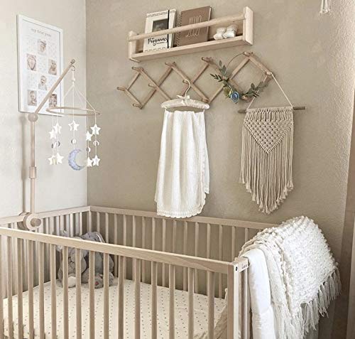 Baby Crib Mobile Arm Wooden Holder - Baby Mobile Hanger for Crib (31 inch, 100% Natural Beech Wood) Strong Anti Slip - Nursery Decor & Gift Accessories (Original)
