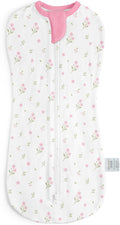 Baby Swaddle 0-2 Months, Cotton Arm-In Zipper Sleep Sack, Wearable Blankets Wrap for Newborn Infant Girls (Floral, Pack of 1)