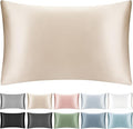 100% Mulberry Silk Pillowcase for Hair and Skin,Both Sides Natural Silk Bed Pillow Case with Hidden Zipper,19 Momme Grade 6A,1pc,Taupe,Standard Size 20x26 Inches